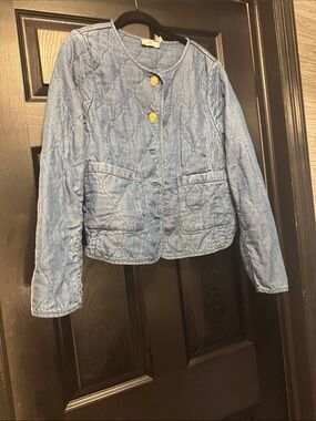 Vineyard Vines Quilted Light Blue Denim Jacket